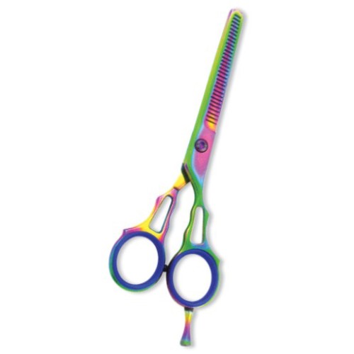 Professional Thinning Scissor. One Blade Teeth and One Blade Razor. Multicolor coating